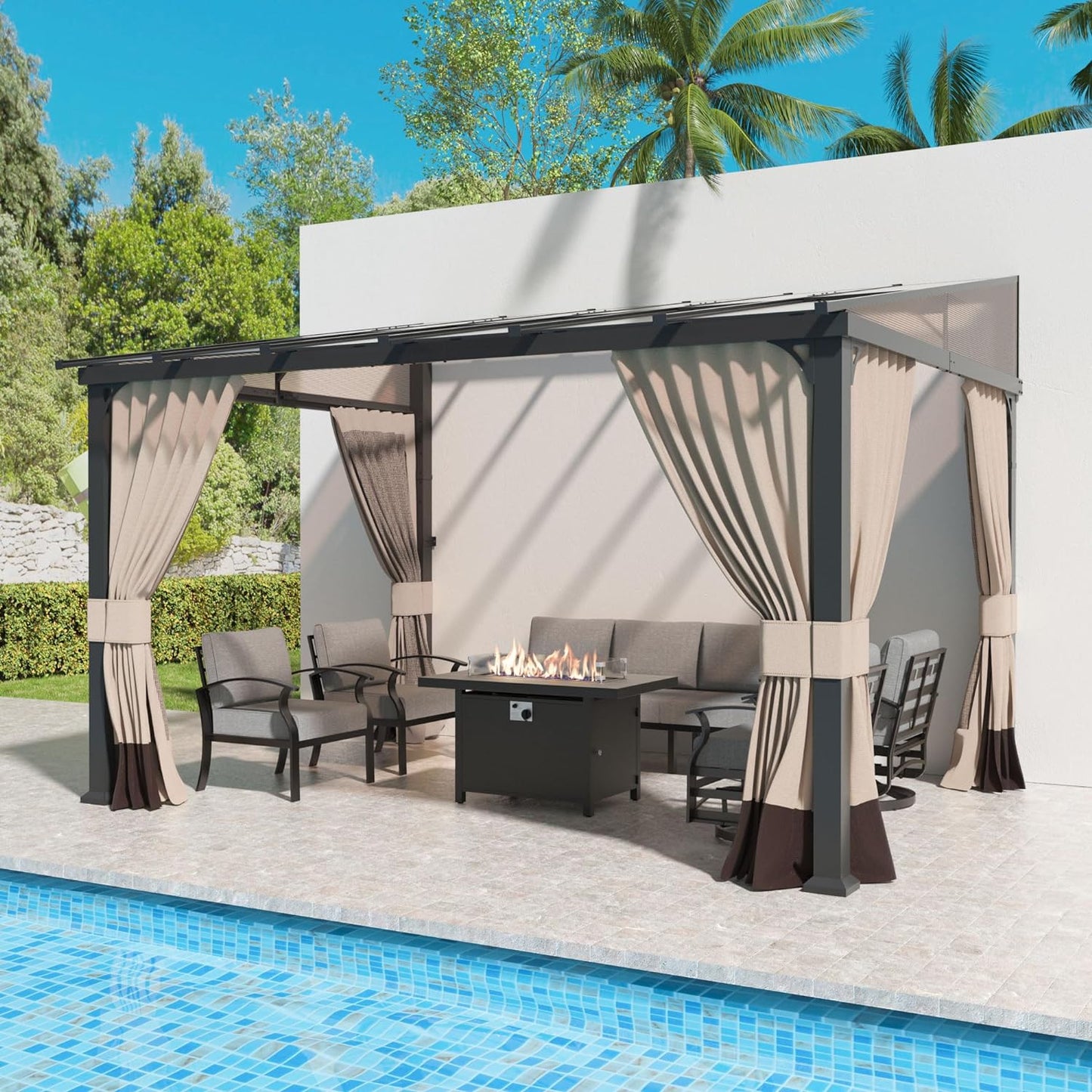 Hardtop Gazebo for Patio Wall-Mounted Gazebo