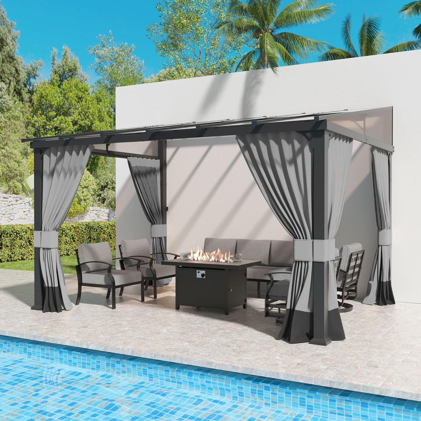 Hardtop Gazebo for Patio Wall-Mounted Gazebo