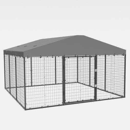 ALAULM Outdoor Dog Kennel with Waterproof Cover & Safety Locks