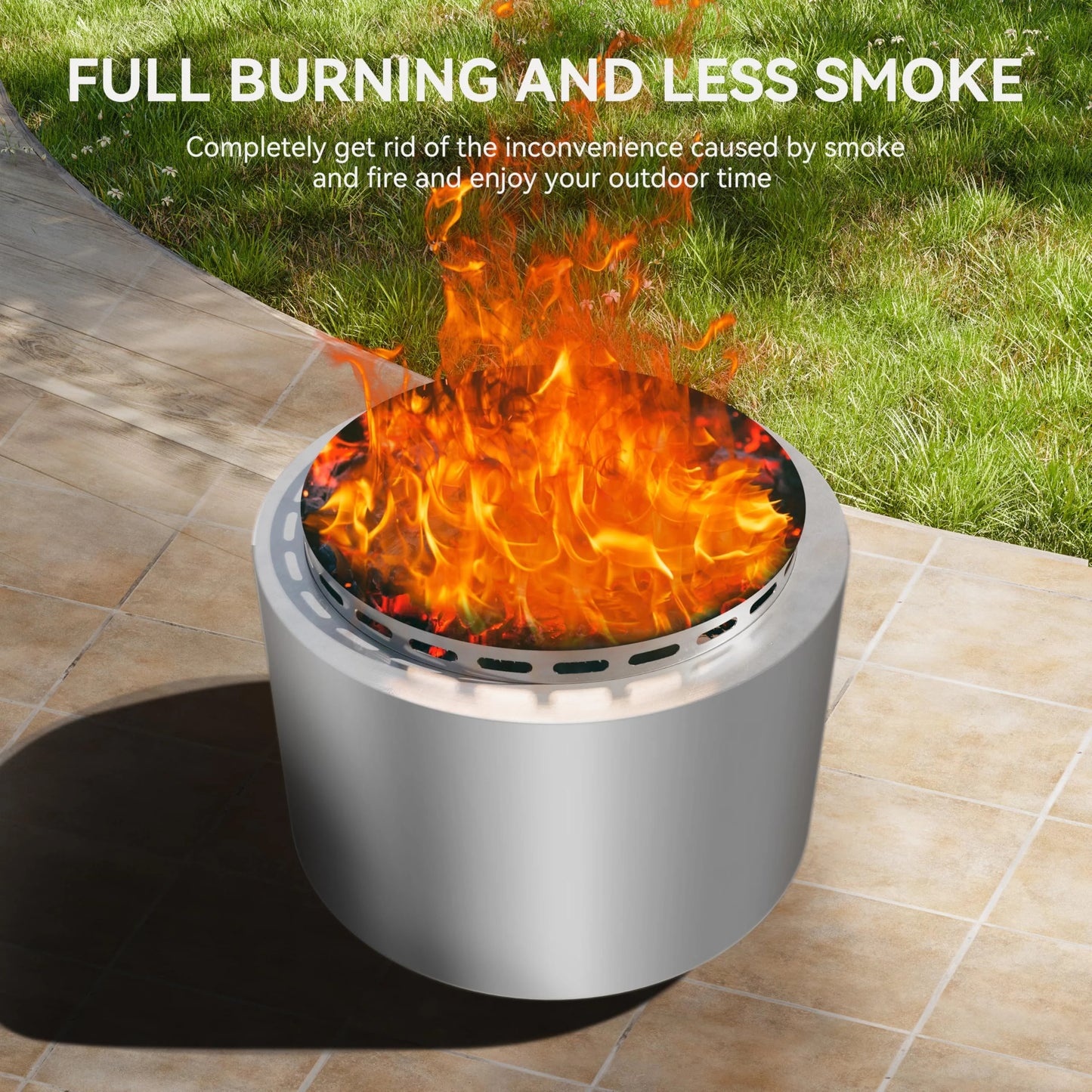 ALAULM Stainless Steel Outdoor Smokeless Fire Pit – Portable & Durable
