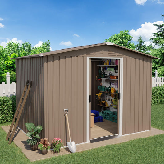 Outdoor Storage Shed | ALAULM Metal Garden Tool Shed