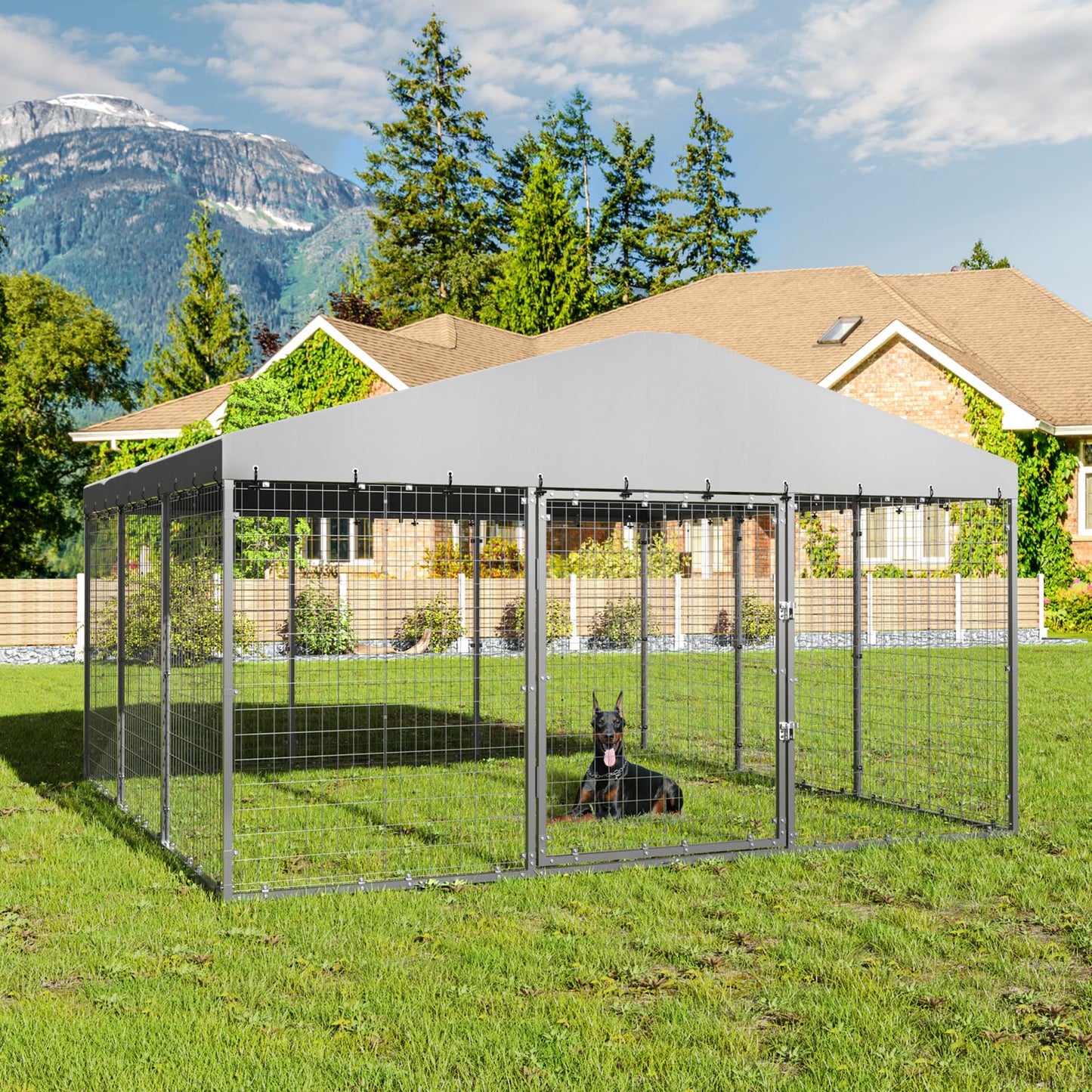 ALAULM Outdoor Large dog kennel,double security lock with proof for dog,duck and chicken