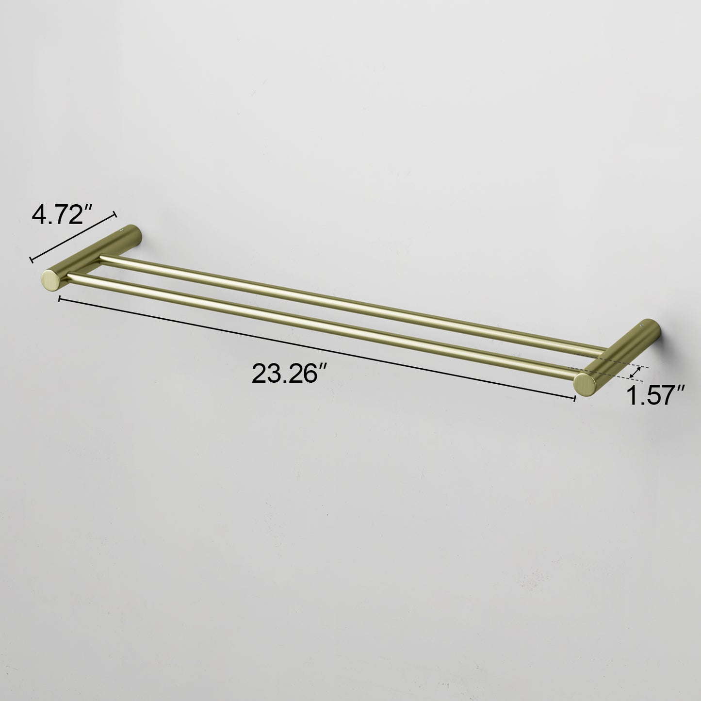 ALAULM Bath Stainless Stee Double Towel Bar, 23" Towel Rack for Bathroom, Wall Mounted Towel Holder, Double Towel Rod Towel Rail Hanger for Wall