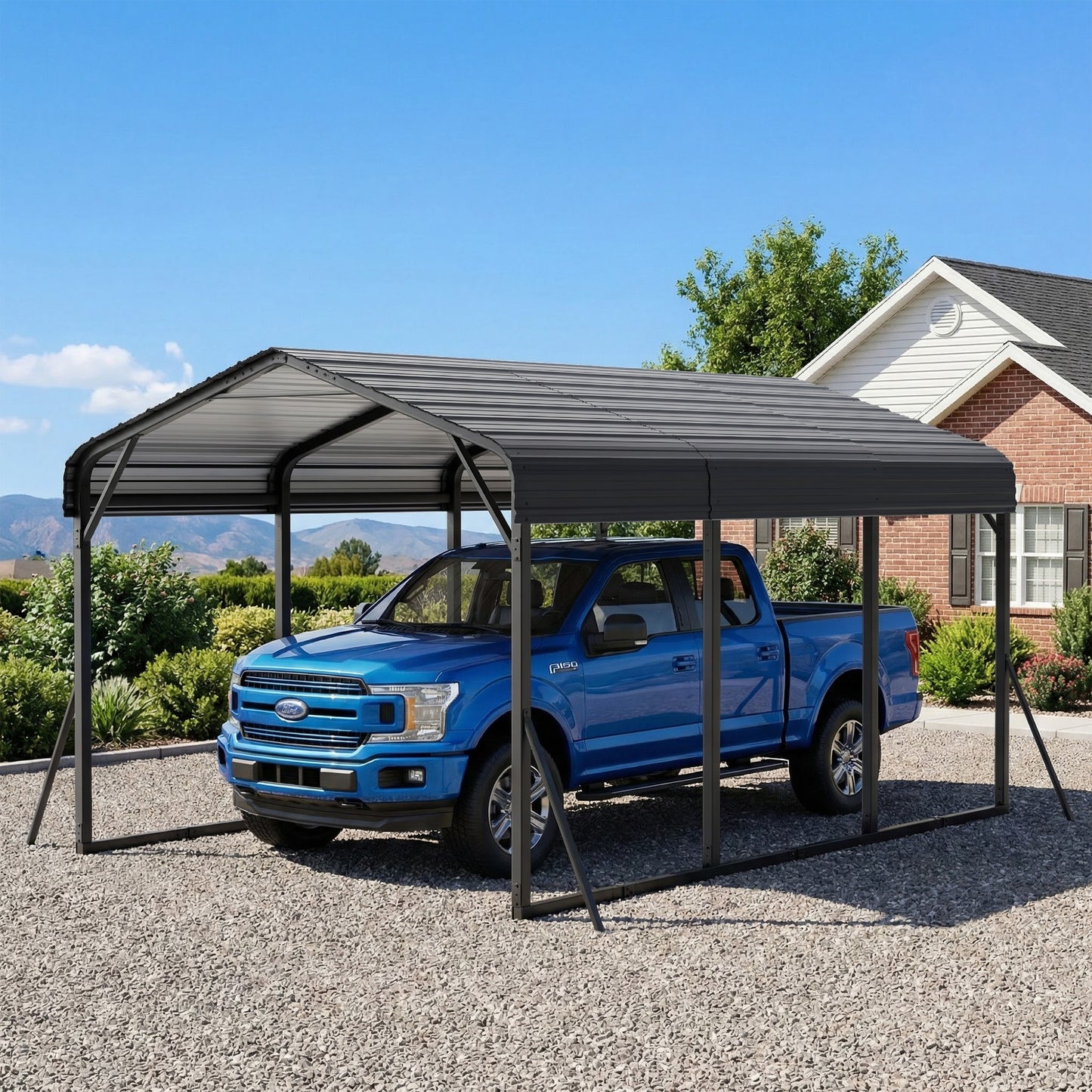ALAULM Metal Carport Outdoor Carport Canopy Heavy Galvanized Garage Car Shelter with Enhanced Base and Roof, Duty Garage Shelter for Cars Boats Pickups Trucks