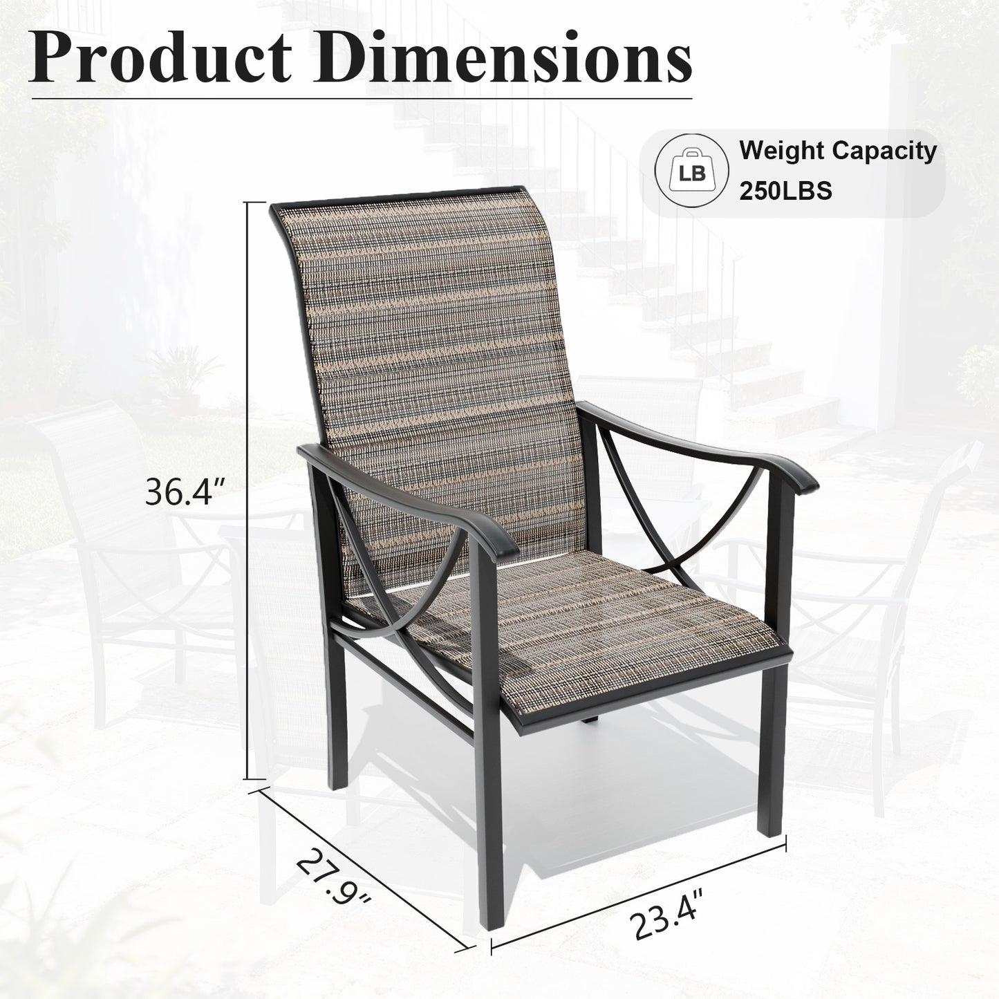 ALAULM Patio Chairs Set of 2, All-Weather Outdoor Swivel Rocker Chair w/Breathable Textilene Fabric, Outdoor Dining Chairs for Deck, Porch, and Garden