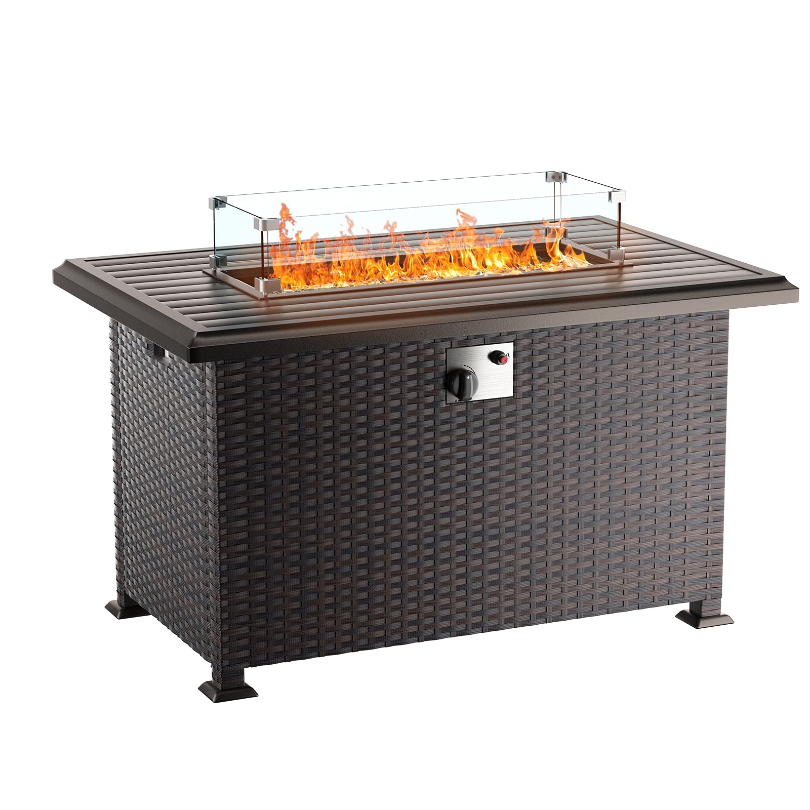 ALAULM 43" Outdoor Propane Gas Fire Pit Table – Elegant & Powerful Heating