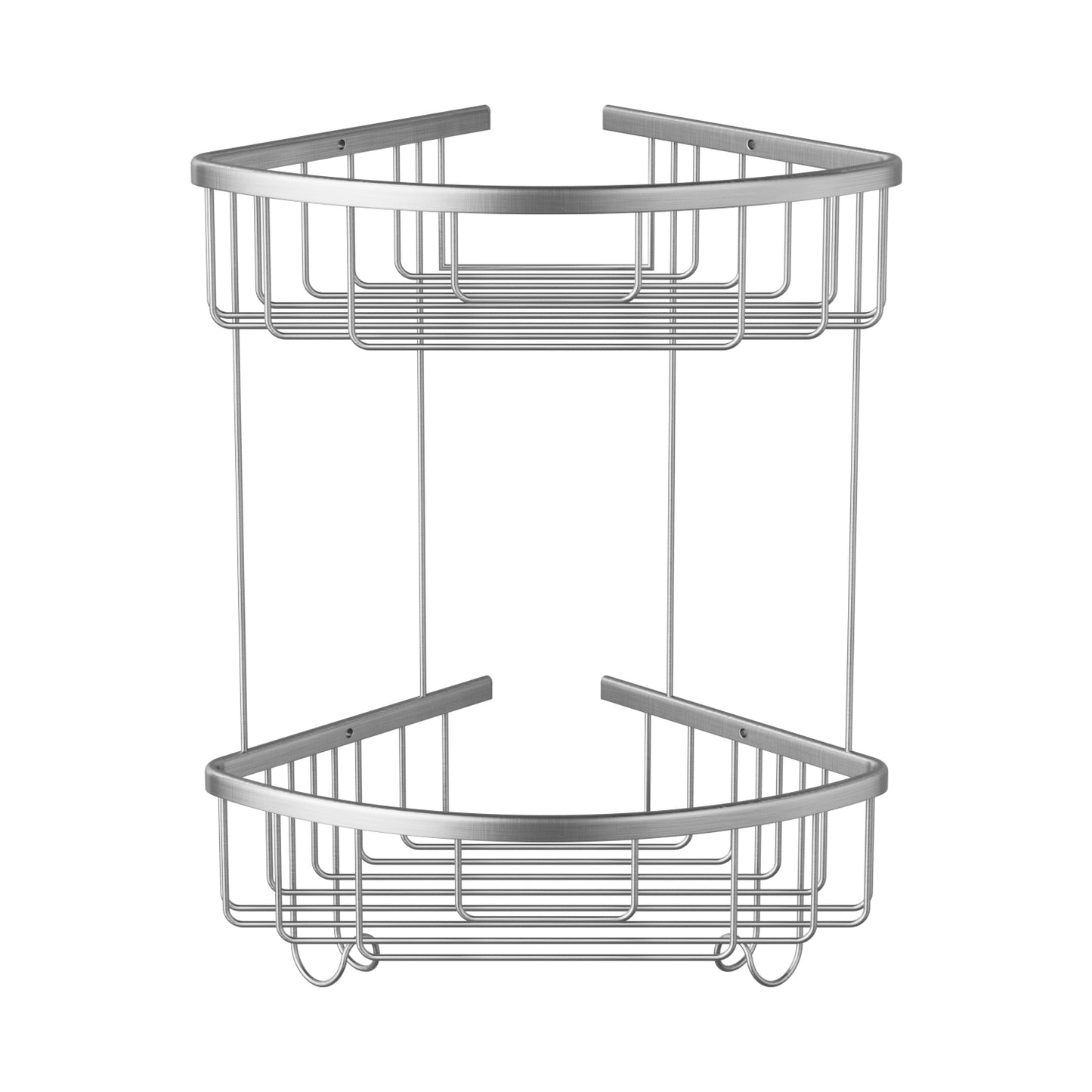 ALAULM Aluminum Alloy Wall-Mounted Shower Corner Rack Triangular Storage Caddy for Bathroom,Matte Silver
