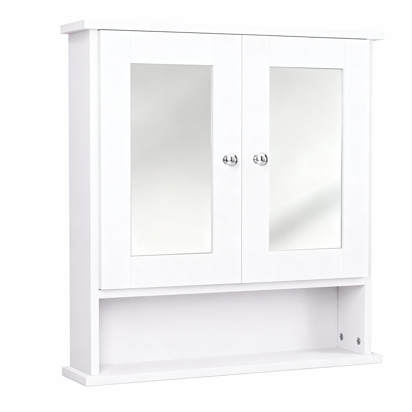 ASJMR Bathroom Wall Cabinet with Mirror, Bathroom Medicine Cabinet with 2 Doors , Wall-mounted Storage Cabinet with Adjustable Shelves (Suitable for Bathrooms, Laundry Rooms and Kitchens), Black