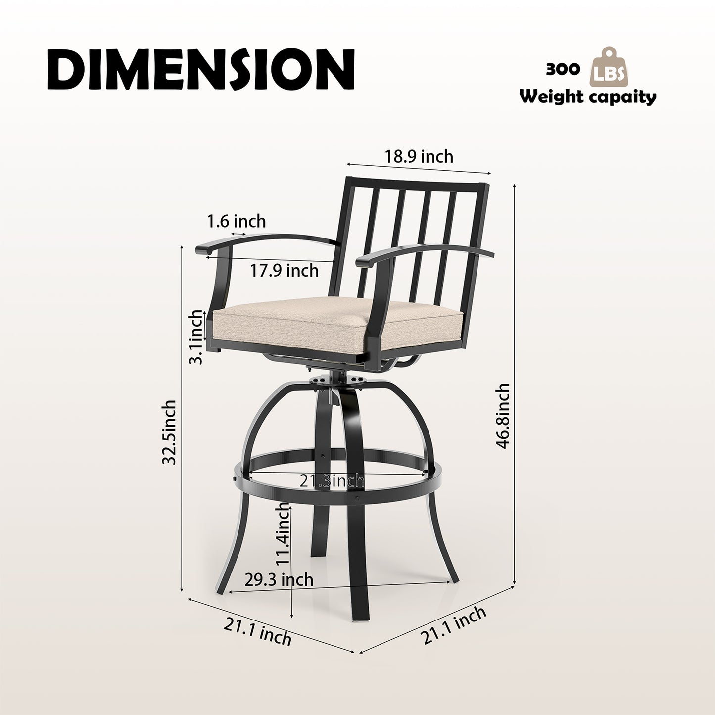 Gotland 3 Pieces Outdoor Swivel Bar Stools Set, All Weather Metal High Top Bistro Set Bar Height Table,High Top Bistro Stools with Sturdy Framewith 2 Chairs for Deck Lawn Garden,Sand