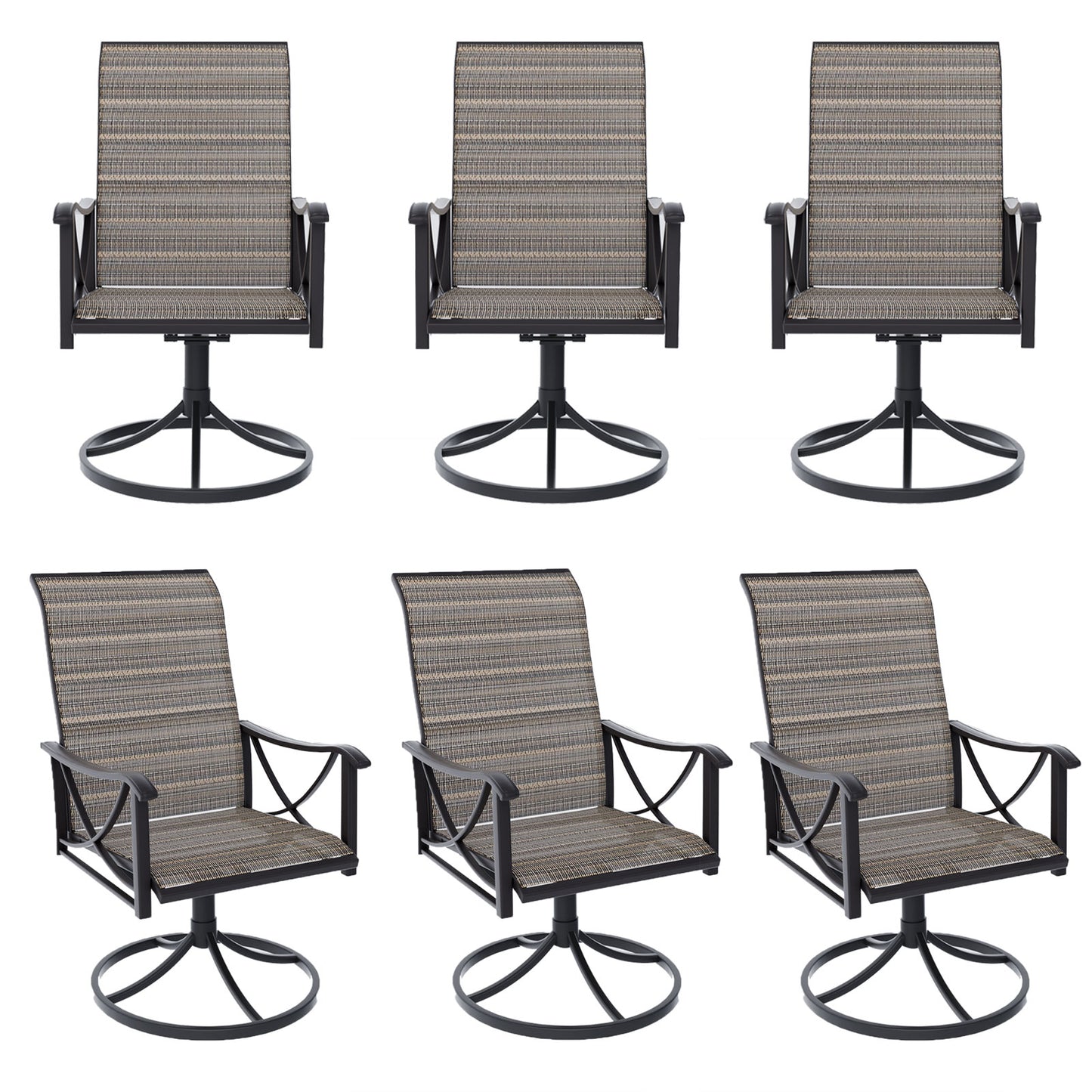 ALAULM Patio Chairs Set of 2, All-Weather Outdoor Swivel Rocker Chair w/Breathable Textilene Fabric, Outdoor Dining Chairs for Deck, Porch, and Garden