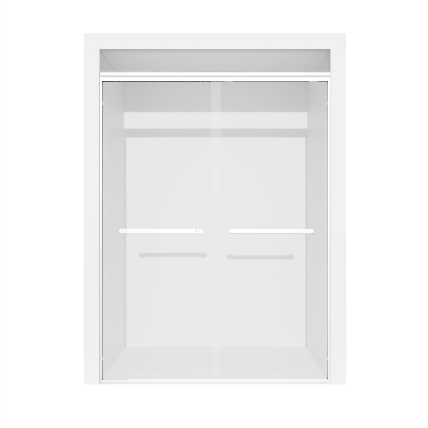 ALAULM Shower Door 44-48" W x 72" H Semi-Frameless Bypasss Bathroom Glass Shower Double Sliding Doors,1/4" (6mm) Clear SGCC Tempered Glass with Explosion-Proof Film, Black