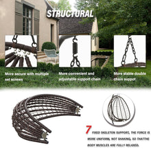 Load image into Gallery viewer, Outdoor Wicker Hanging Basket Chair Hammock in Grey Cushion with Stand

