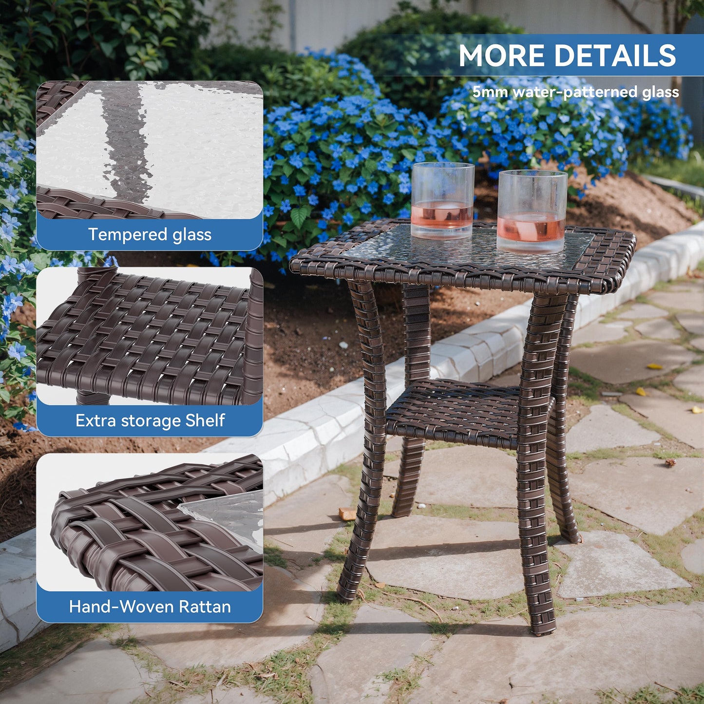 ALAULM 7 Pieces Patio Furniture Set,All-Weather Wicker High Back Outdoor Swivel Rocker Patio Chairs with Coffee Table & Thick Cushions,Paito Conversation Set for Porch,Deck