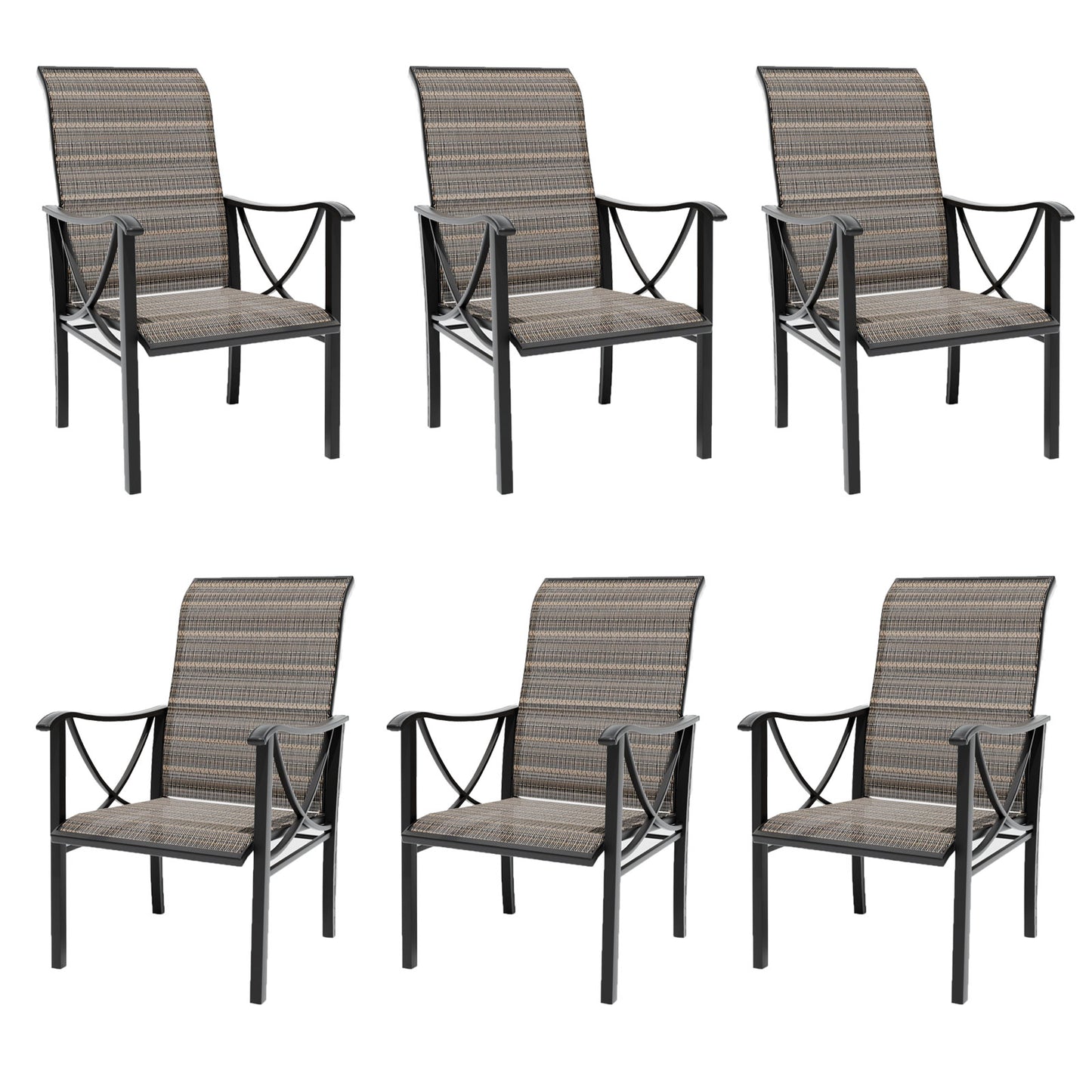 ALAULM Patio Chairs Set of 2, All-Weather Outdoor Swivel Rocker Chair w/Breathable Textilene Fabric, Outdoor Dining Chairs for Deck, Porch, and Garden