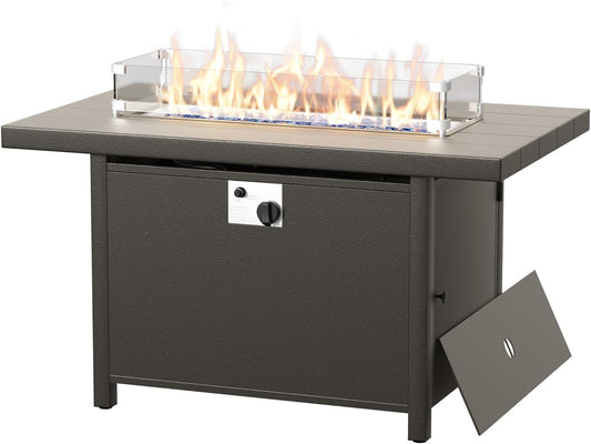 45" Propane Gas Fire Pit Table 55,000 BTU Auto-Ignition Aluminum CSA Certified Outdoor Fire Pits