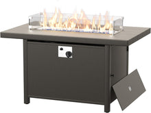 Load image into Gallery viewer, Kullavik 45&quot; Propane Gas Fire Pit Table 55,000 BTU Auto-Ignition Aluminum CSA Certified Outdoor Fire Pits with Glass Wind Guard,Fire Glass,Waterproof Table Cover
