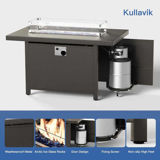 45" Propane Gas Fire Pit Table 55,000 BTU Auto-Ignition Aluminum CSA Certified Outdoor Fire Pits