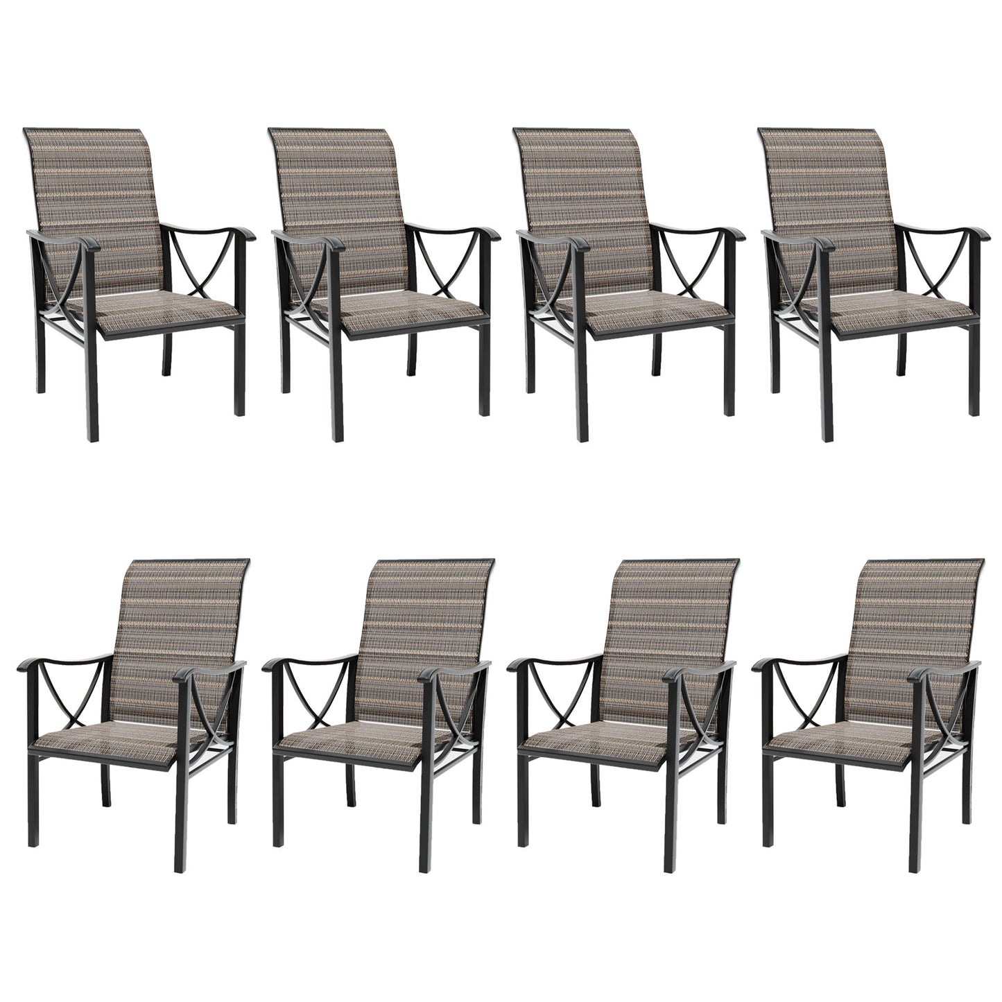ALAULM Patio Chairs Set of 2, All-Weather Outdoor Swivel Rocker Chair w/Breathable Textilene Fabric, Outdoor Dining Chairs for Deck, Porch, and Garden