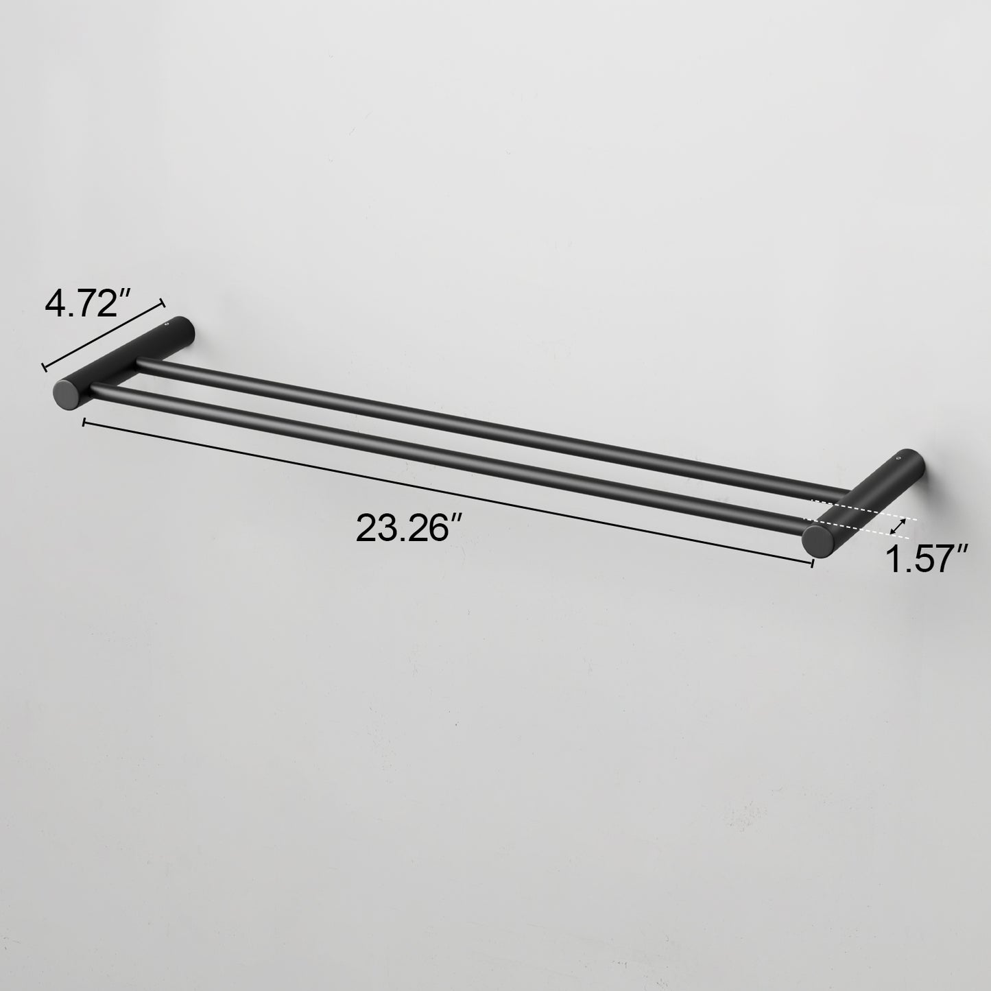 ALAULM Bath Stainless Stee Double Towel Bar, 23" Towel Rack for Bathroom, Wall Mounted Towel Holder, Double Towel Rod Towel Rail Hanger for Wall