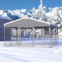 Load image into Gallery viewer, Kullavik Large Outdoor Dog Kennel,Heavy Duty Dog Cage with Roof,Galvanized Steel Dog Kennel Fence with Double Safety Locks,New
