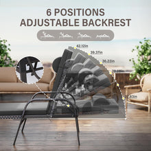 Load image into Gallery viewer, 3-Piece Outdoor Wicker Chaise Lounge with Armrests and Black Cushions.
