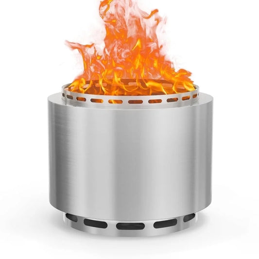 ALAULM Stainless Steel Outdoor Smokeless Fire Pit – Portable & Durable