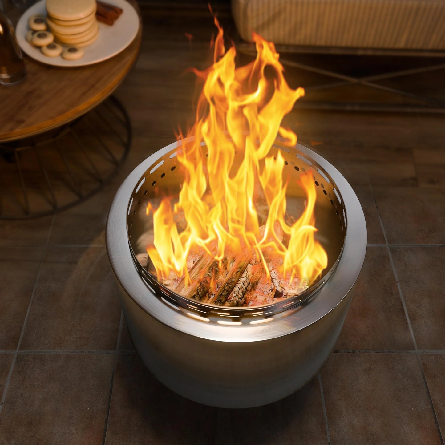 ALAULM Stainless Steel Outdoor Smokeless Fire Pit – Portable & Durable