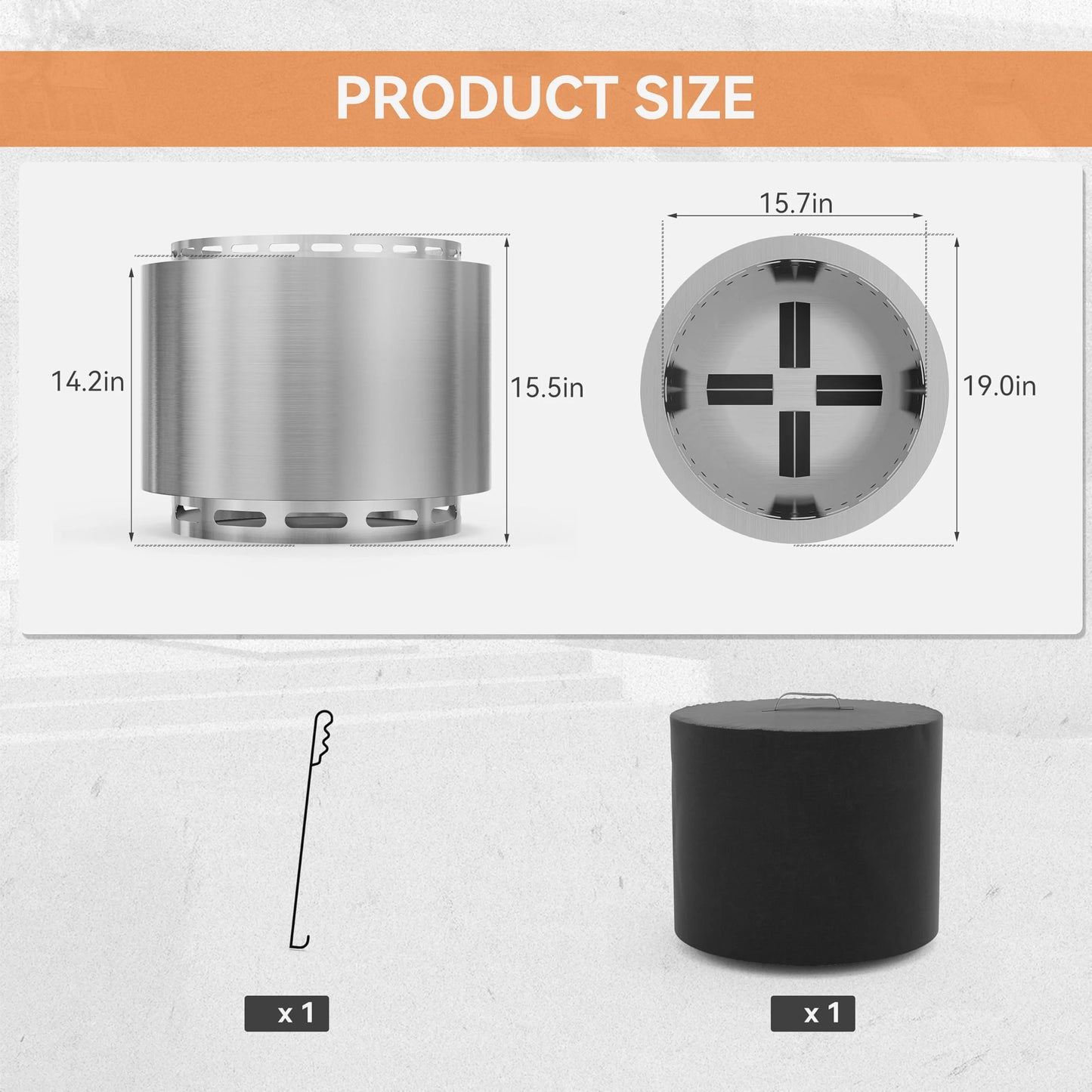 ALAULM Stainless Steel Outdoor Smokeless Fire Pit – Portable & Durable