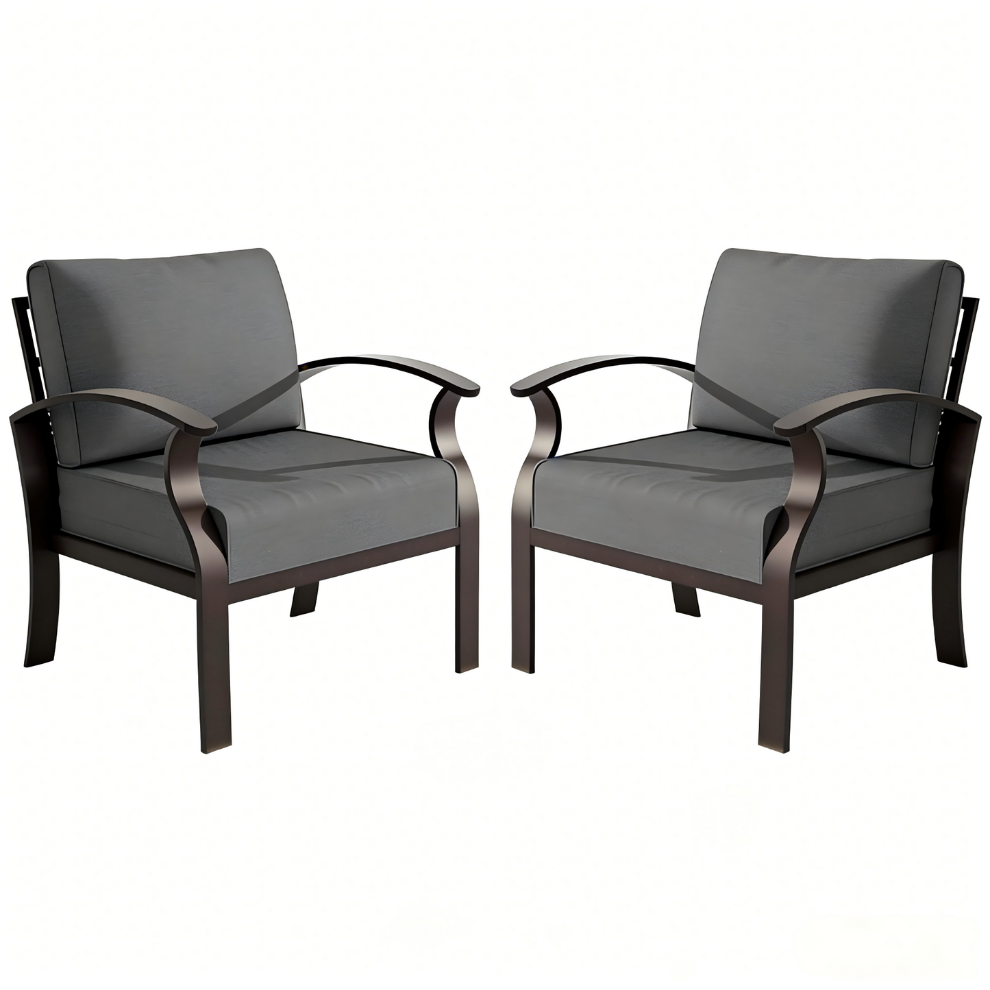 ALAULM Aluminum 2-Seat Patio Furniture Set, Outdoor Patio Conversation Set with 5.1" Cushions for Patio Backyard Poolside