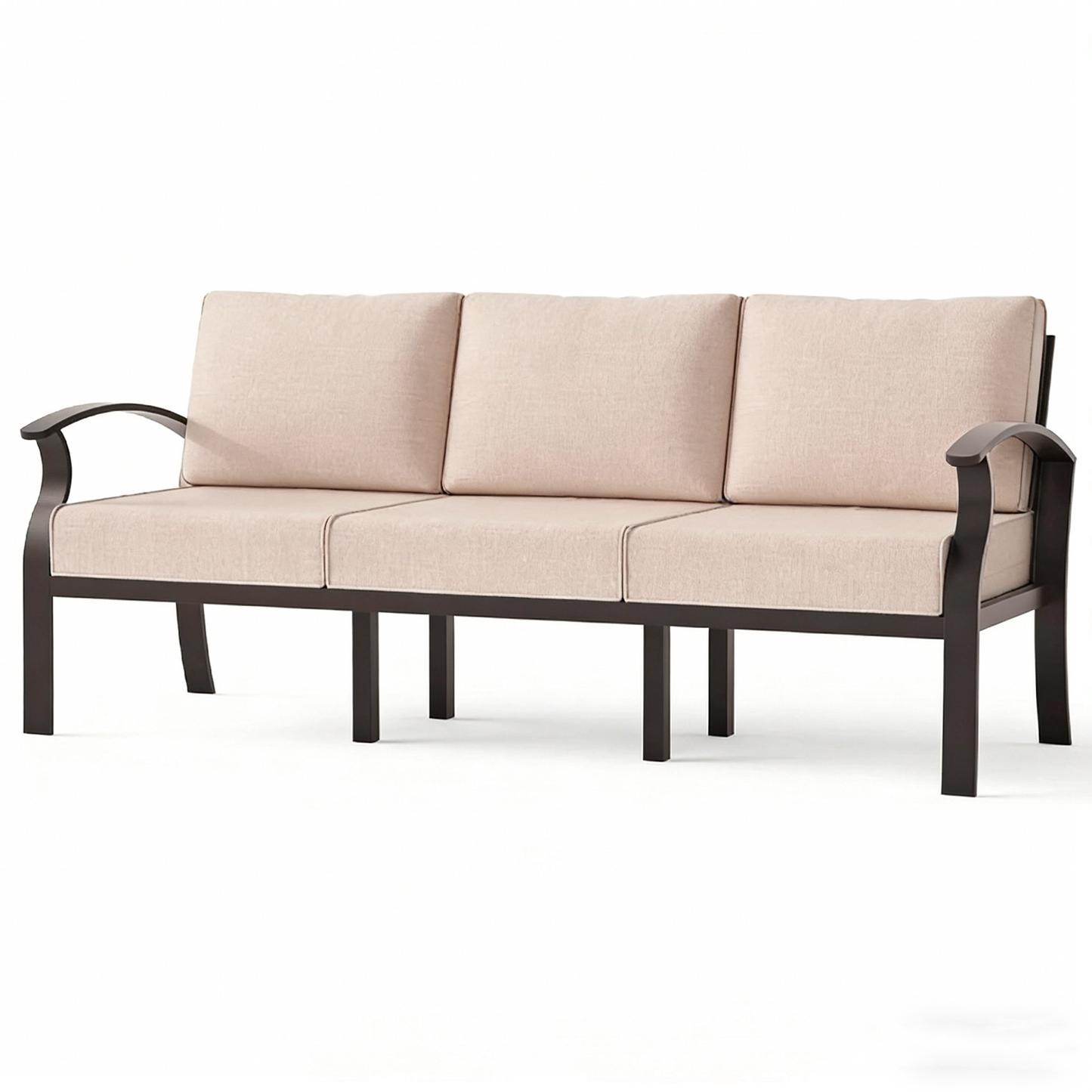 ALAULM Aluminum 3-Seat Patio Furniture Set, Outdoor Patio Conversation Set with 5.1" Cushions for Patio Backyard Poolside