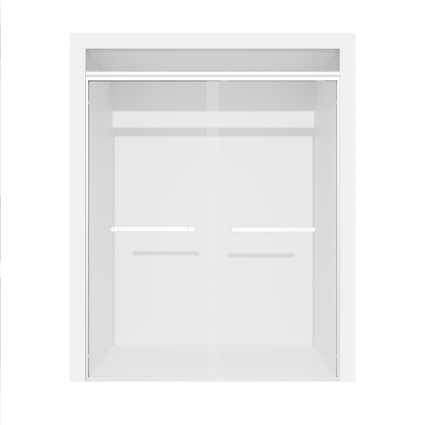 ALAULM Shower Door 44-48" W x 72" H Semi-Frameless Bypasss Bathroom Glass Shower Double Sliding Doors,1/4" (6mm) Clear SGCC Tempered Glass with Explosion-Proof Film, Black