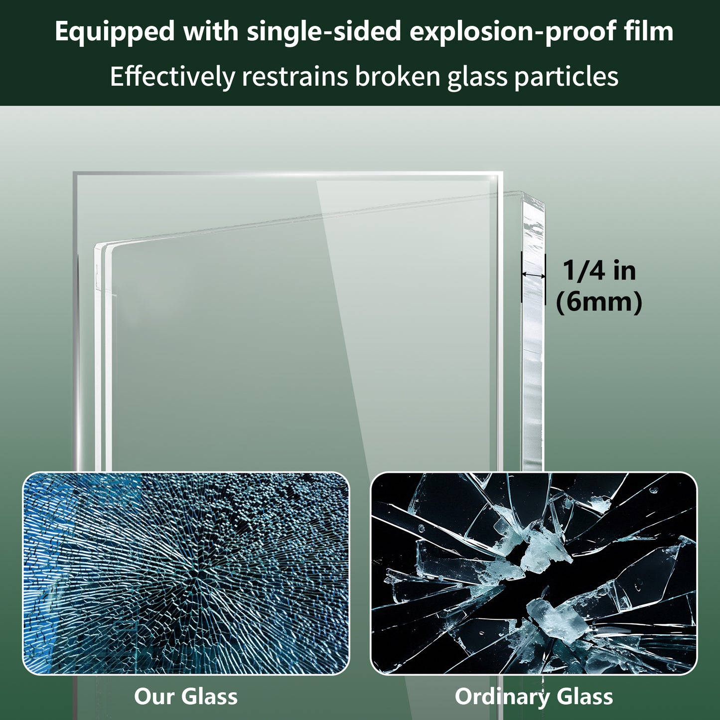 ALAULM Shower Door 44-48" W x 72" H Semi-Frameless Bypasss Bathroom Glass Shower Double Sliding Doors,1/4" (6mm) Clear SGCC Tempered Glass with Explosion-Proof Film, Black