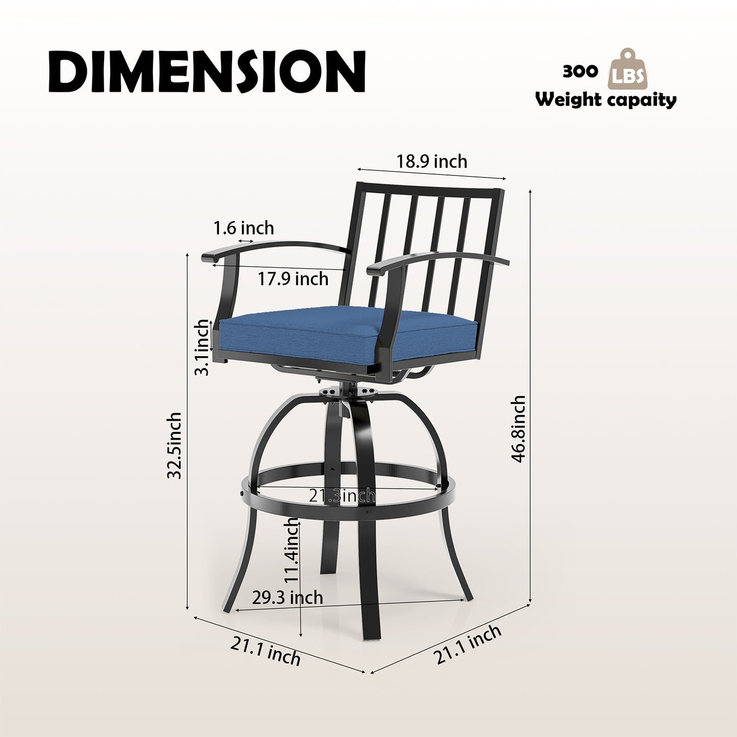 Gotland 5 Pieces Outdoor Swivel Bar Stools Set, All Weather Metal Patio Bar Height Table and Chairs Set, Outdoor High Top Bistro Set with 1 Table and 4 Chairs for Deck Lawn Garden