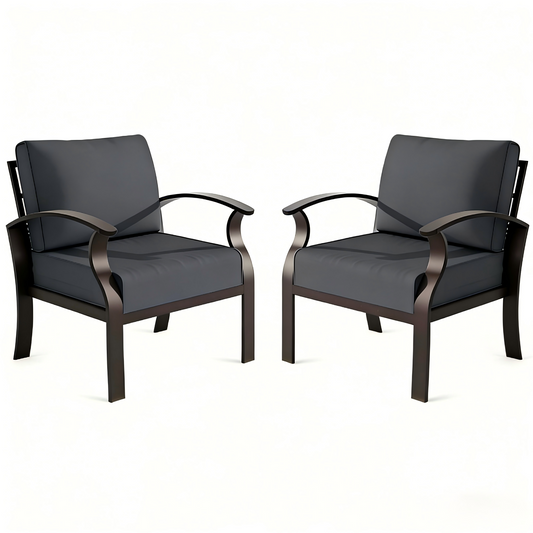 ALAULM Aluminum 2-Seat Patio Furniture Set, Outdoor Patio Conversation Set with 5.1" Cushions for Patio Backyard Poolside