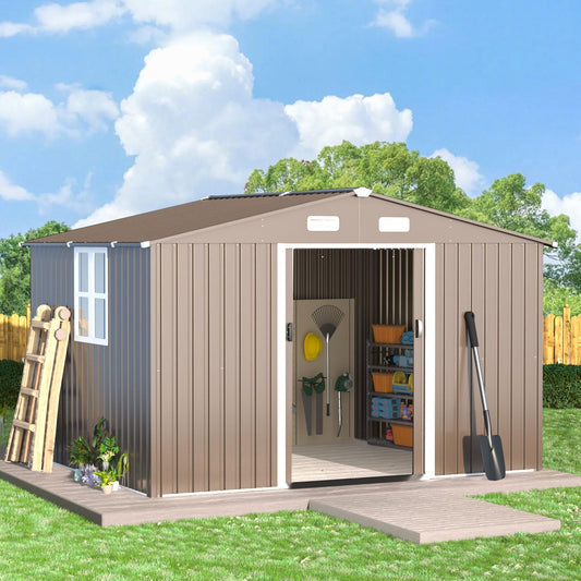 Outdoor Storage Shed | ALAULM Metal Garden Tool Shed