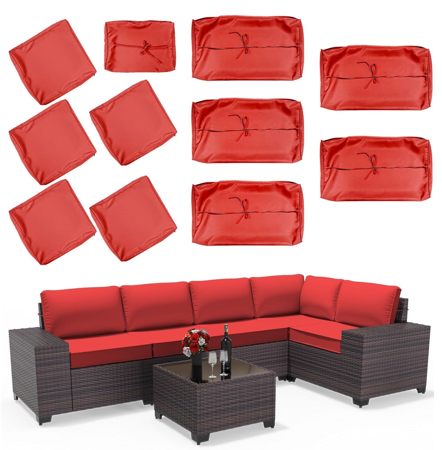 Outdoor Patio Cushion Cover,Washable Furniture Cover,Smooth and Thick Zipper Cover, Polyester Fabric Cover, Suitable for Replacement Sofa Seat,Sand (Slipcover Only)