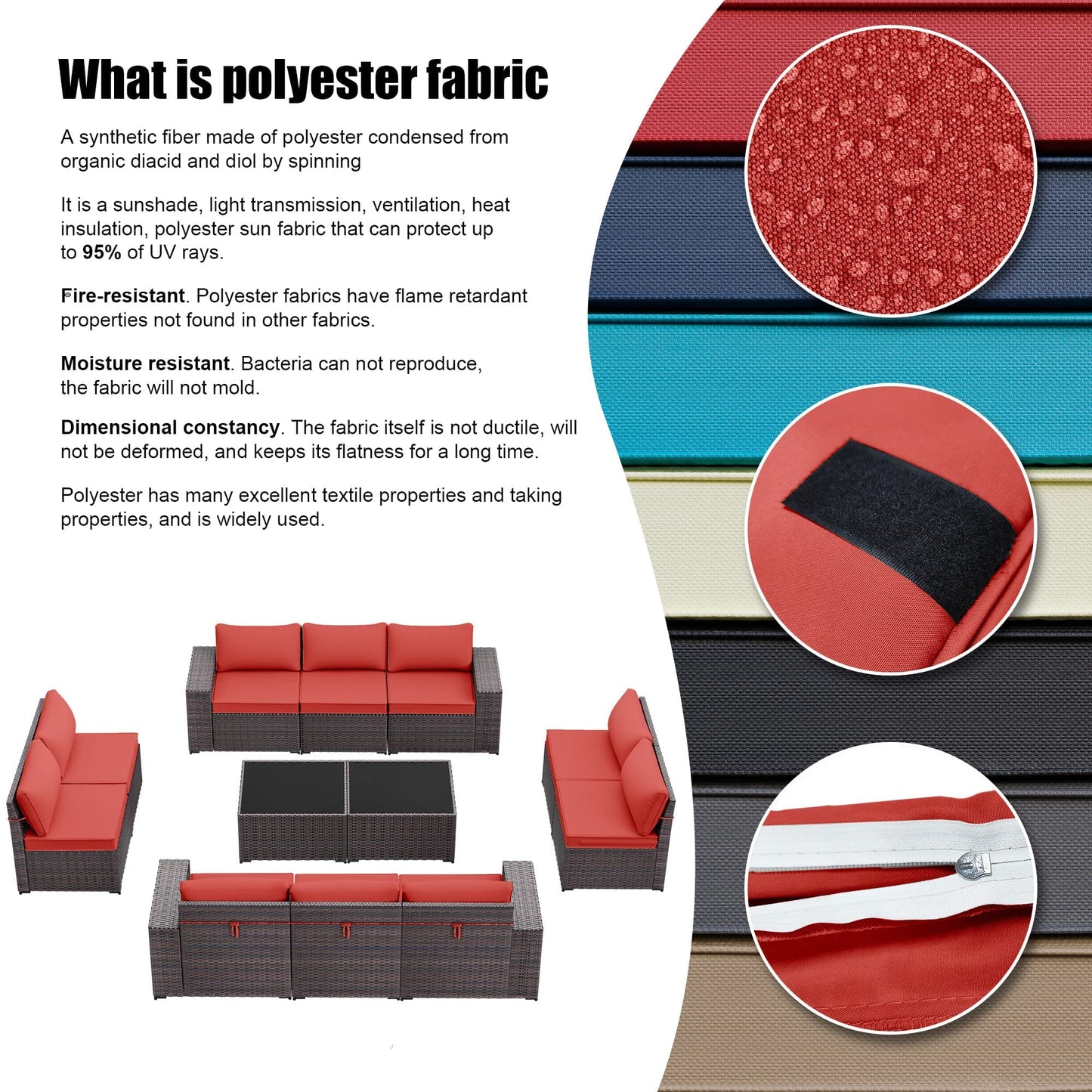 Outdoor Patio Cushion Cover,Washable Furniture Cover,Smooth and Thick Zipper Cover, Polyester Fabric Cover, Suitable for Replacement Sofa Seat,Sand (Slipcover Only)