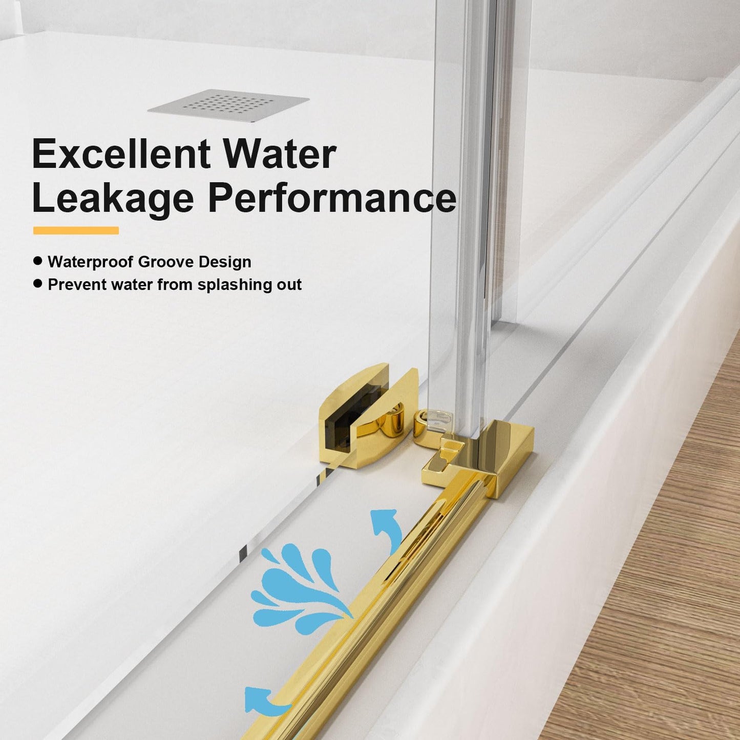 Gotland 56-60" W x 75" H Frameless Shower Door, Sliding Shower Door with 5/16" (8mm) Clear SGCC Tempered Glass Stainless Steel Hardware Waterproof Seal Explosion-Proof Film, Glass Shower Door