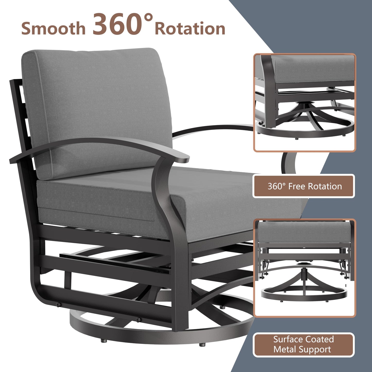 Gotland 7-Piece Aluminum Patio Furniture with Coffee Table