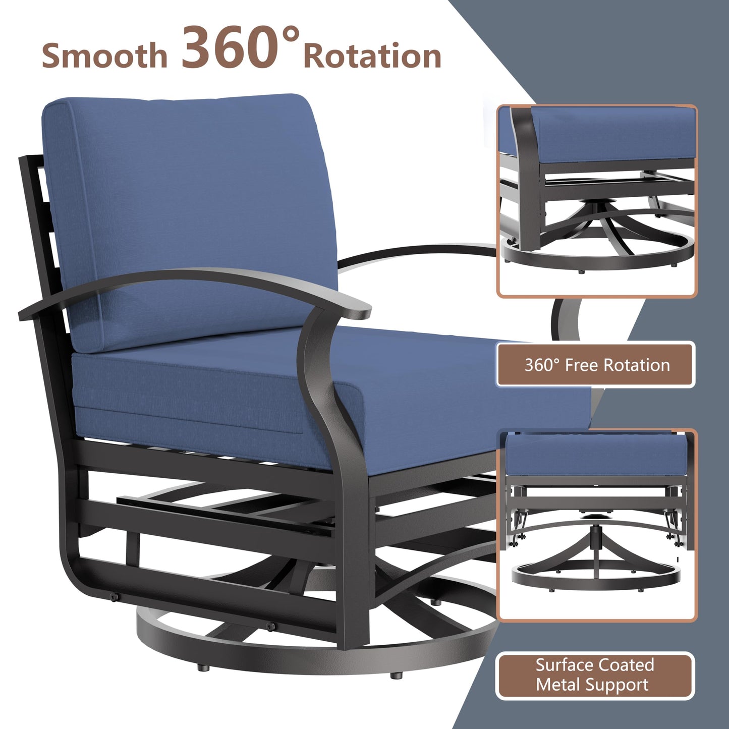 Gotland 7-Piece Aluminum Patio Furniture with Coffee Table