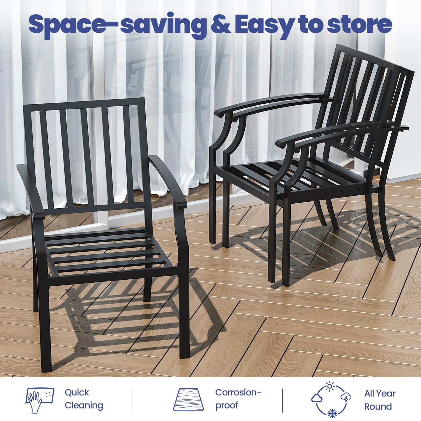 Gotland 8PCS Outdoor Patio Dining Set with 13.6ft Double-Sided Patio Umbrella, Patio Table and Chairs Metal Outdoor Patio Furniture Set, Dining Table Set with 2 Swivel Chairs