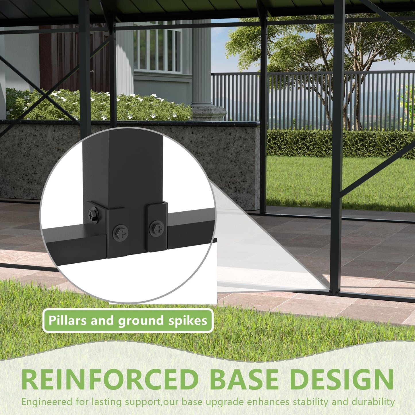 ALAULM 12X22FT Metal Carport Outdoor Carport Canopy Heavy Galvanized Garage Car Shelter with Enhanced Base and Roof, Duty Garage Shelter for Cars Boats Pickups Trucks