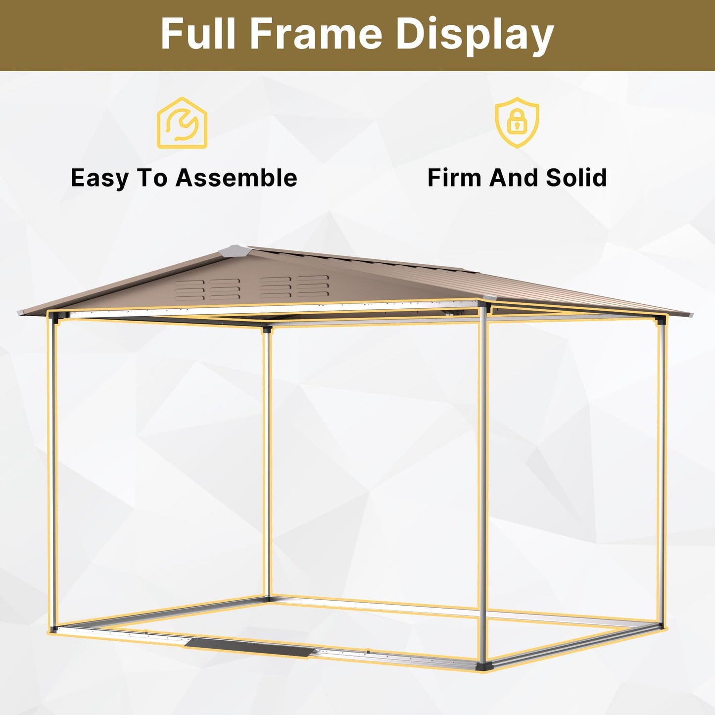 Gotland 8 x 6 FT Metal Tool Storage Shed - Waterproof Outdoor Shed with Lockable Sliding Door & Air Vents for Garden/Backyard